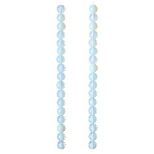 12 Pack: Opal Moonstone Glass Round Beads, 8mm by Bead Landing™